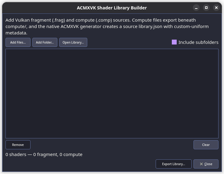 ACMXVK Shader Library Builder