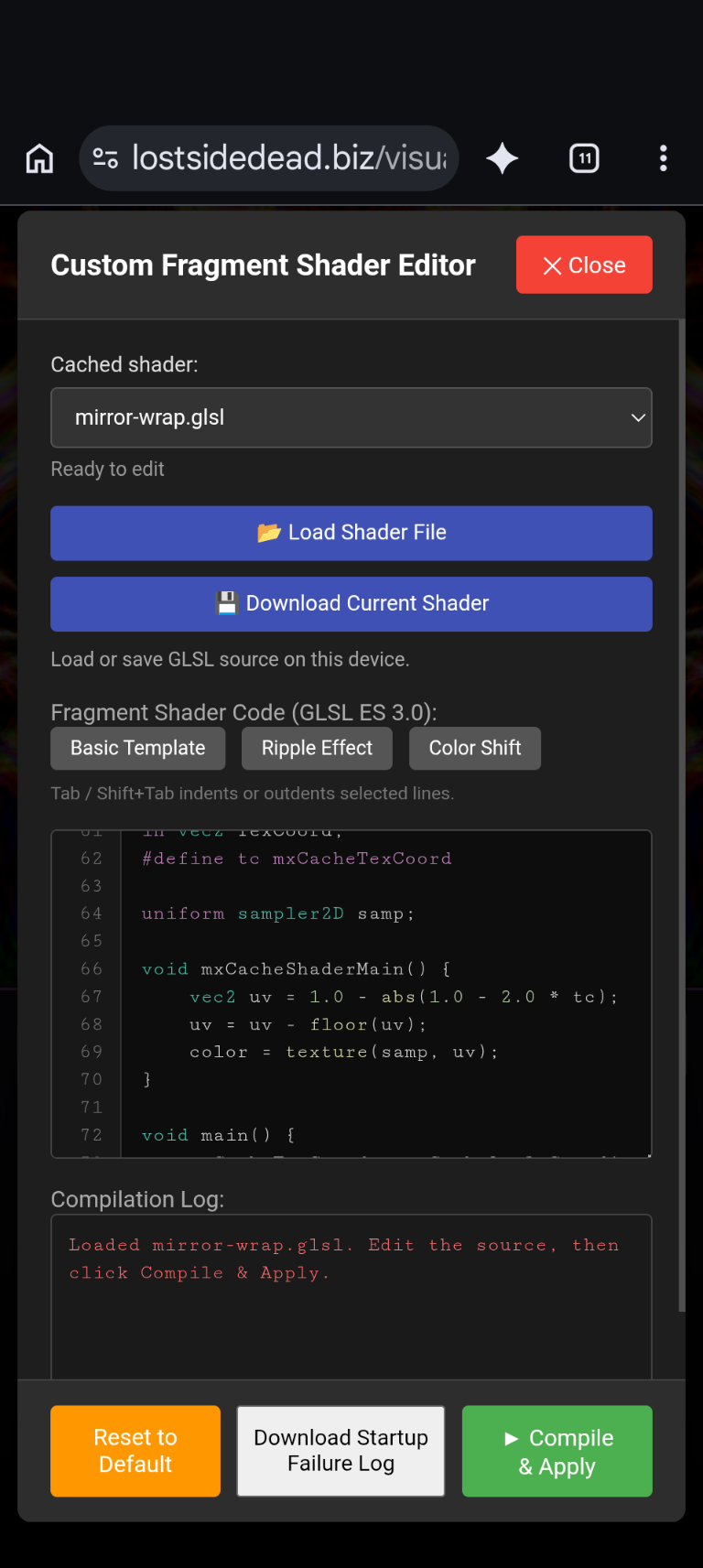The mirror-wrap.glsl fragment shader